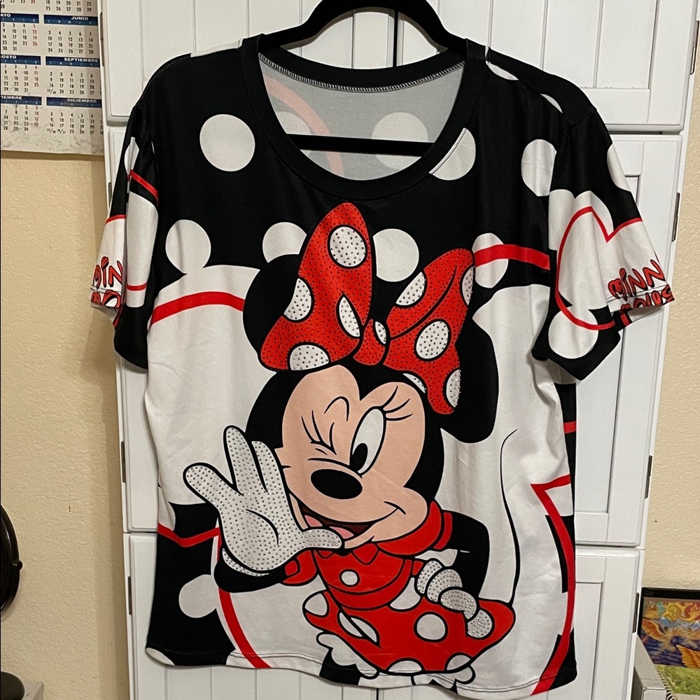 Disney Minnie Mouse Polka Dot Tee - Black, White, Red